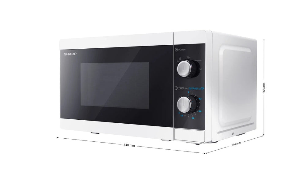 Sharp YC-MS01E-W mikrovågsugn Svart, Vit Enbart mikrovågsugn Bänkdiskmaskin 20 l 800 W