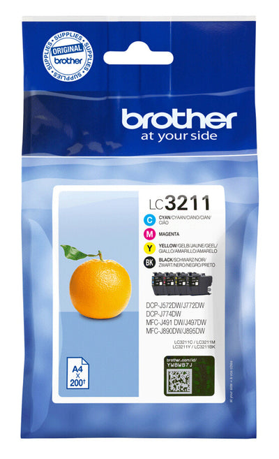 Brother LC3211VALDR bläckpatroner 4 styck Original Svart, Cyan, Magenta, Gul