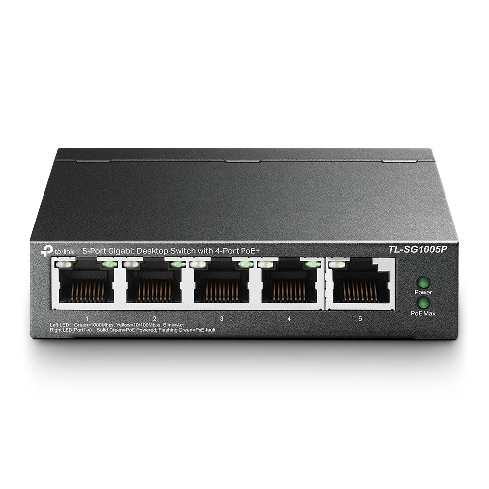 TP-Link TL-SG1005P nätverksswitchar Ohanterad Gigabit Ethernet (10/100/1000) Strömförsörjning via Ethernet (PoE) stöd Svart