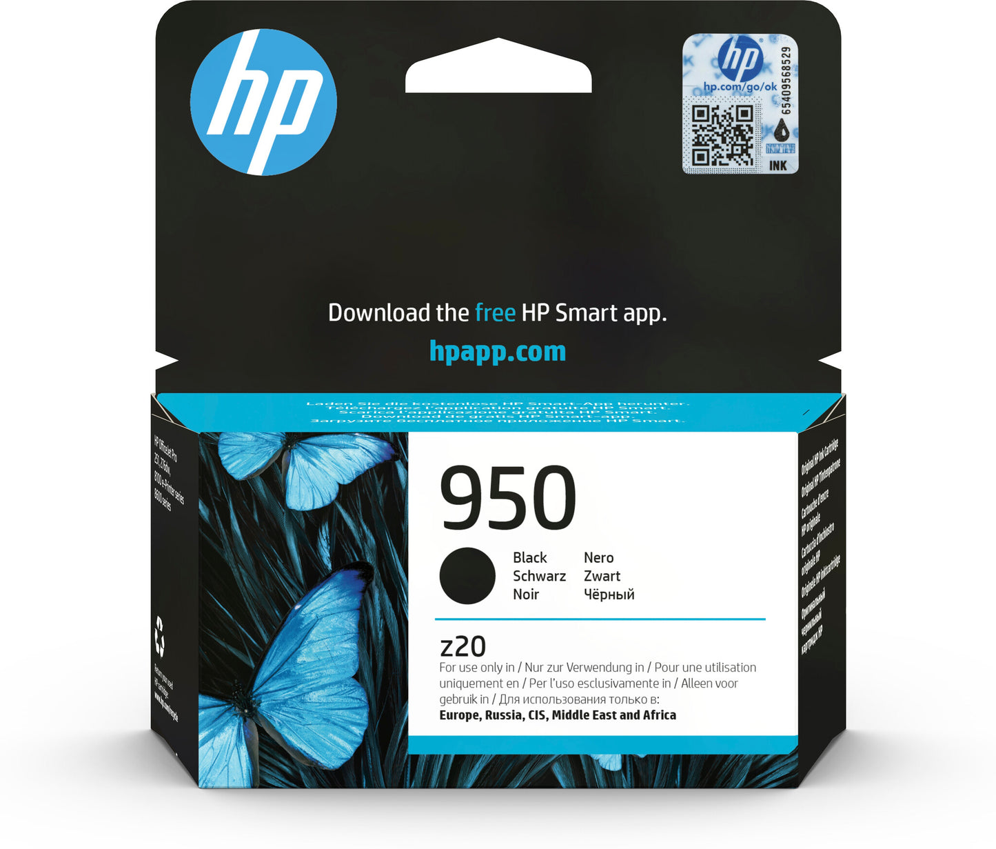 HP 950 Black Original Ink Cartridge bläckpatroner 1 styck Standardavkastning Svart
