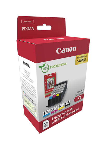 Canon 0332C006 bläckpatroner 4 styck Original Hög (XL) avkastning Svart, Cyan, Magenta, Gul