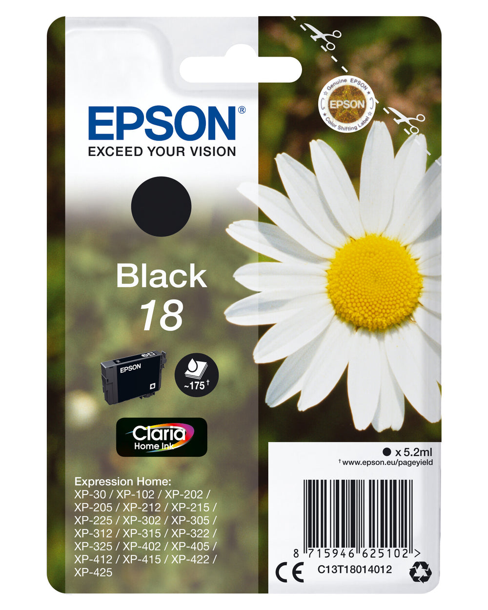 Epson Daisy Enpack svart 18 Claria Home-bläck