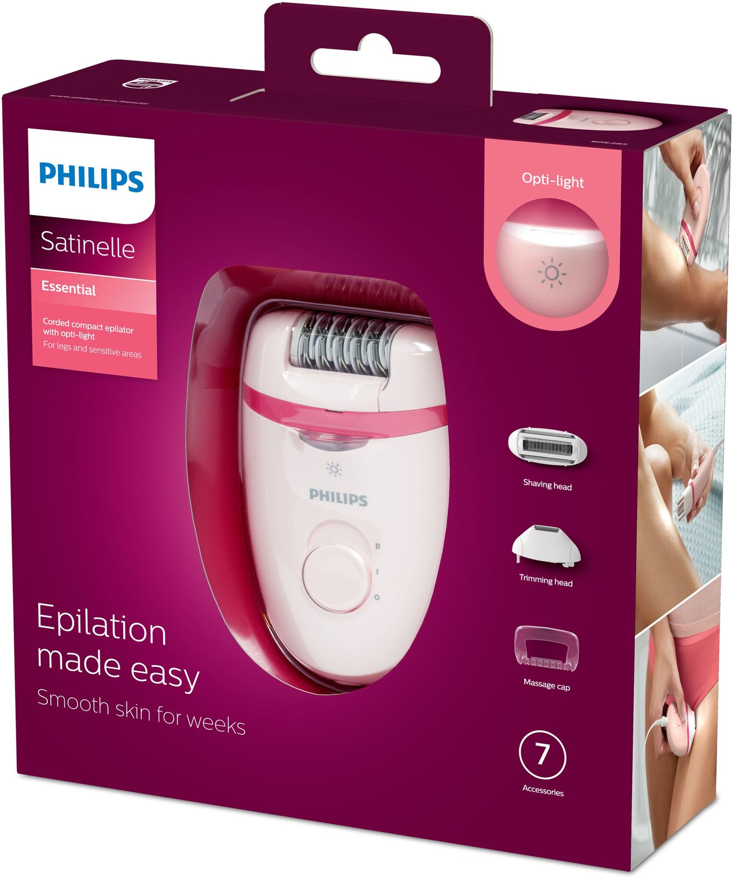 Philips Satinelle Essential BRE285/00 Kompakt epilator med sladd