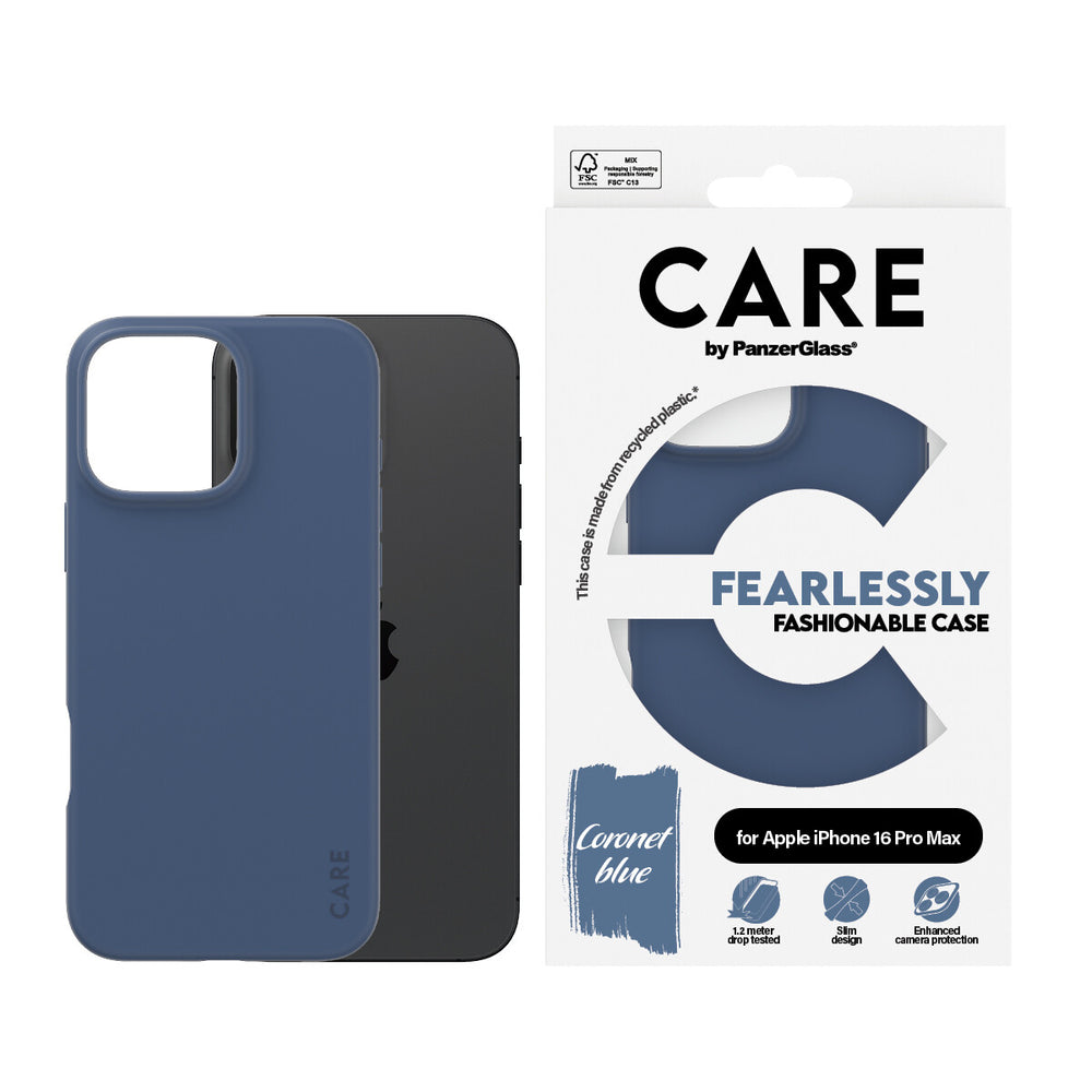 PanzerGlass CARE by PG Blue iPhone16 6.9 Pro mobiltelefonfodral Omslag Transparent