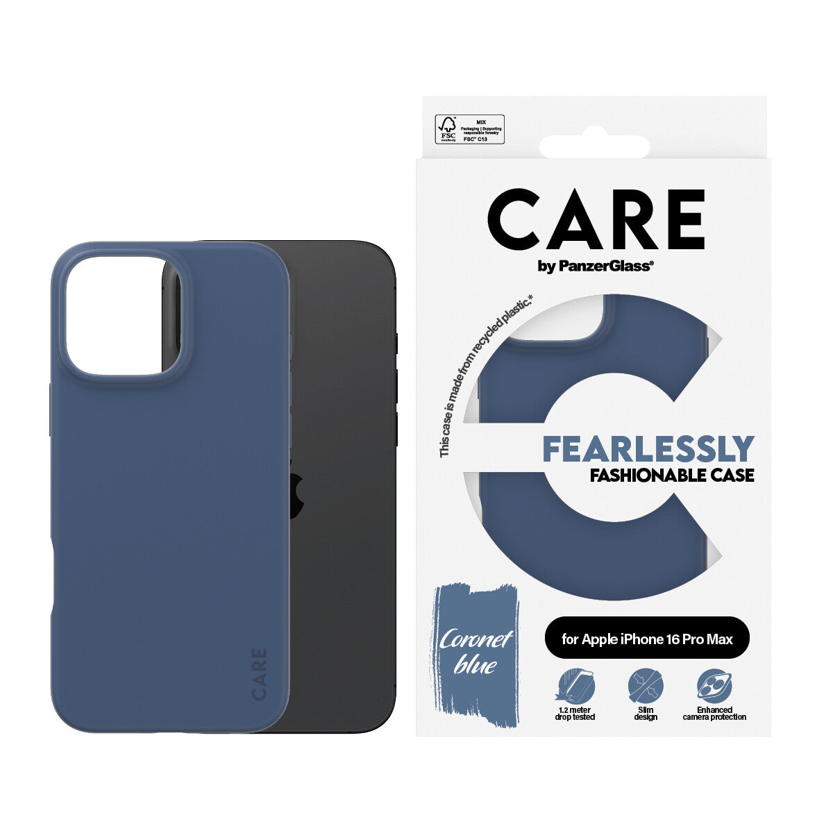 PanzerGlass CARE by PG Blue iPhone16 6.9 Pro mobiltelefonfodral Omslag Transparent