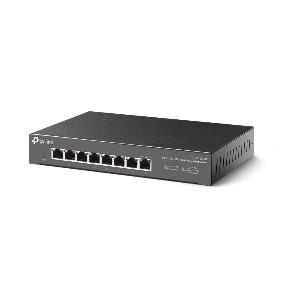 TP-Link TL-SG108-M2 nätverksswitchar Ohanterad 2.5G Ethernet (100/1000/2500) Svart