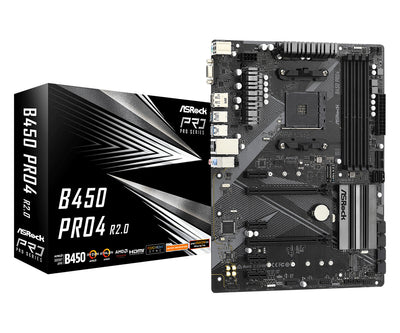 Asrock B450 Pro4 R2.0 AMD B450 Uttag AM4 ATX