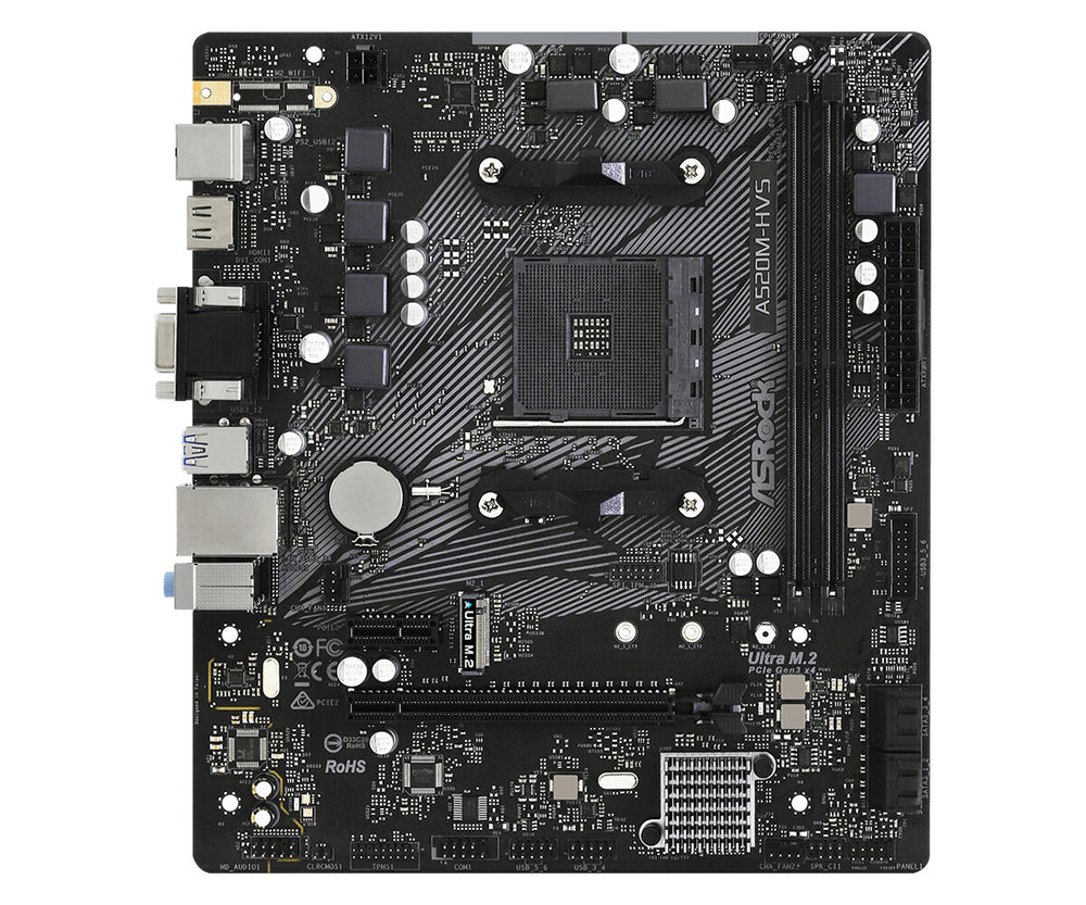 Asrock A520M-HVS AMD A520 Uttag AM4 micro ATX