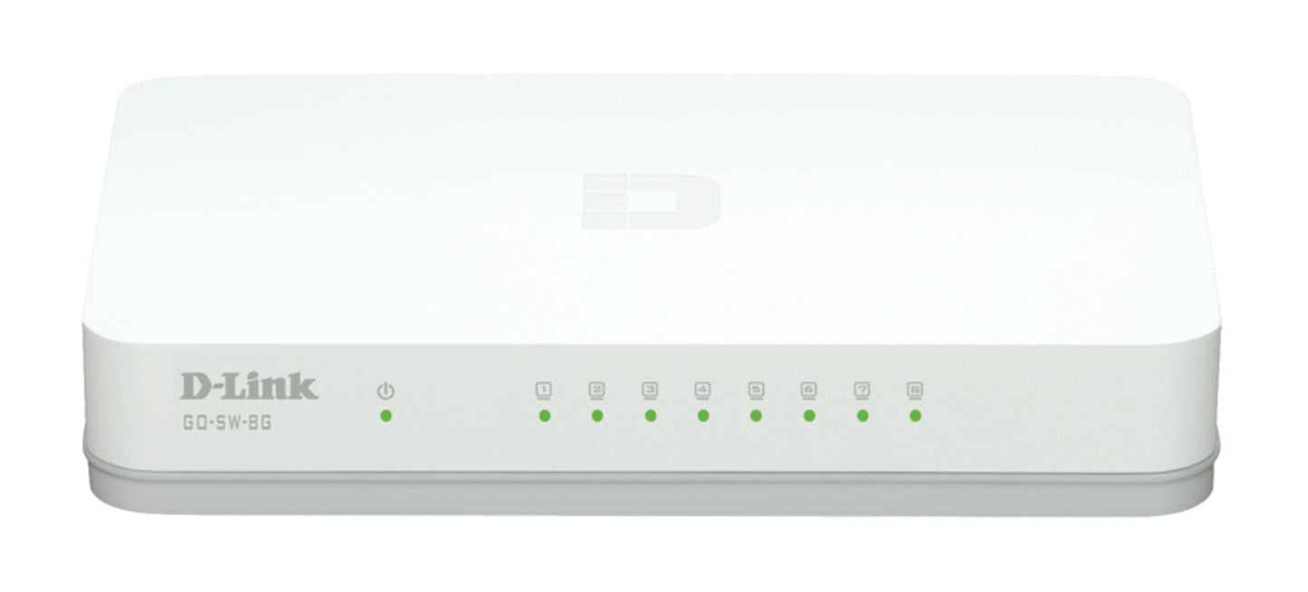 D-Link GO-SW-8G/E nätverksswitchar Ohanterad Gigabit Ethernet (10/100/1000) Vit