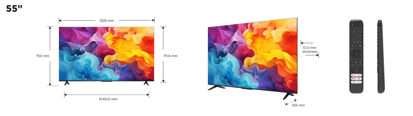 TCL P655 55P655 TV-apparat 139,7 cm (55") 4K Ultra HD Smart-TV Wi-Fi Svart