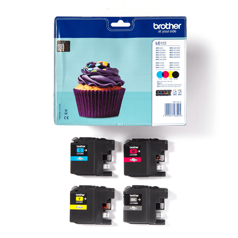Brother LC-123VALBP bläckpatroner 4 styck Original Svart, Cyan, Magenta, Gul