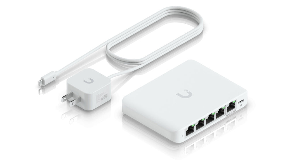 Ubiquiti UniFi Flex Mini 2.5G hanterad 2.5G Ethernet (100/1000/2500) Strömförsörjning via Ethernet (PoE) stöd Skrivbord Vit