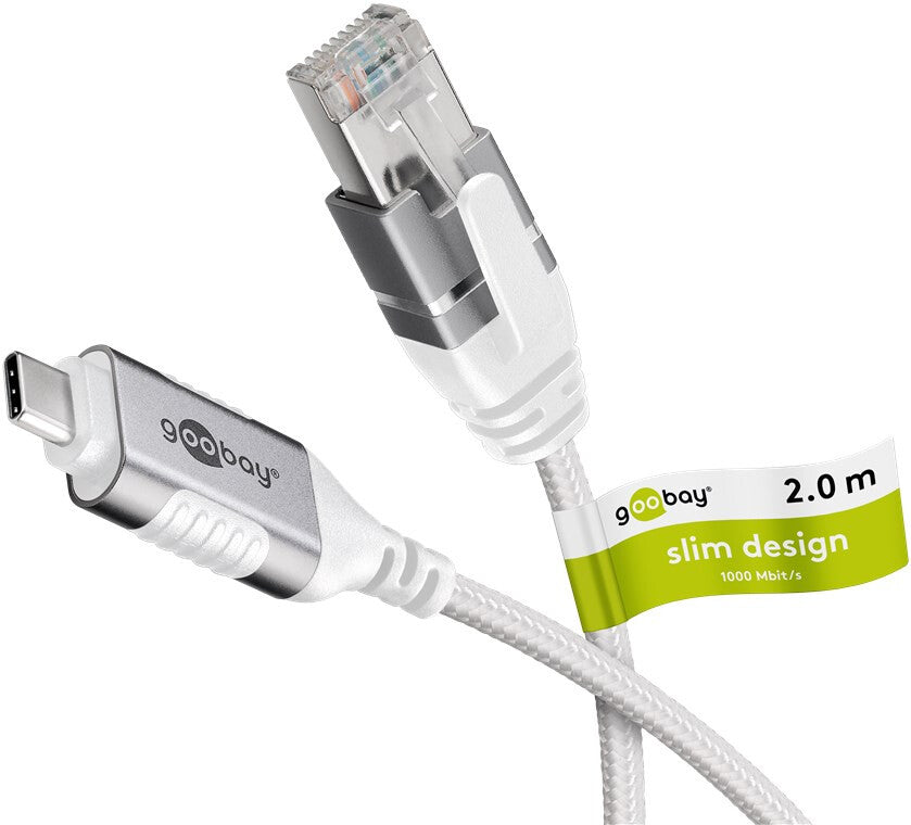 Goobay 74387 kabelomvandlare (hane/hona) USB 3.1 type A RJ45 Vit
