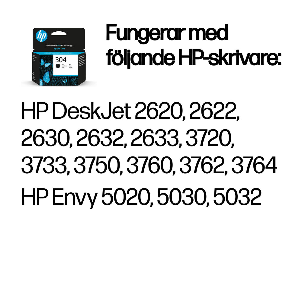 HP 304 svart original bläckpatron