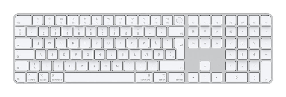 Apple Magic tangentbord Universal USB + Bluetooth QWERTY Dansk Vit