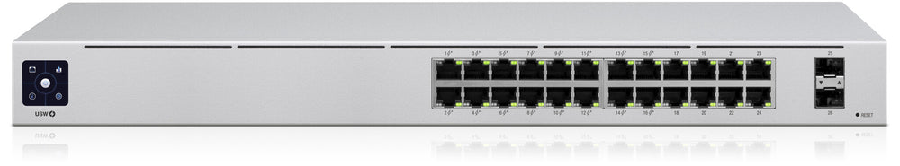 Ubiquiti UniFi 24-Port PoE hanterad L2/L3 Gigabit Ethernet (10/100/1000) Strömförsörjning via Ethernet (PoE) stöd 1U Silver