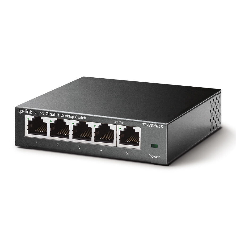 TP-Link TL-SG105S nätverksswitchar Ohanterad Gigabit Ethernet (10/100/1000) Svart
