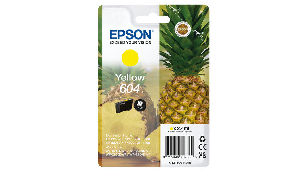 Epson 604 bläckpatroner 1 styck Original Standardavkastning Gul