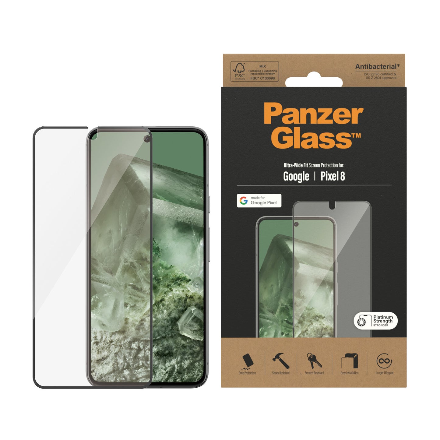 PanzerGlass PG Scrn Prot Google New Pixel 7 UWF Blck Genomskinligt skärmskydd 1 styck