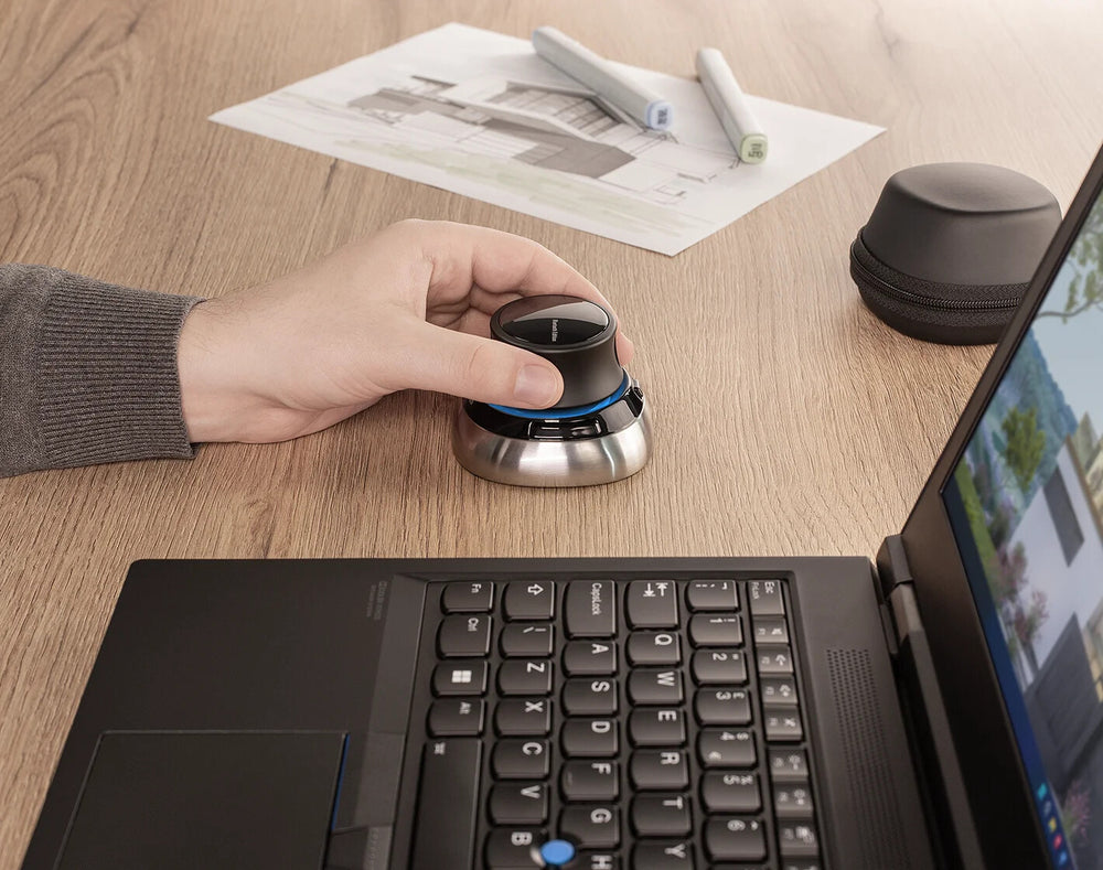 3Dconnexion SpaceMouse datormöss Kontor RF Wireless + Bluetooth + USB Type-A 6DoF