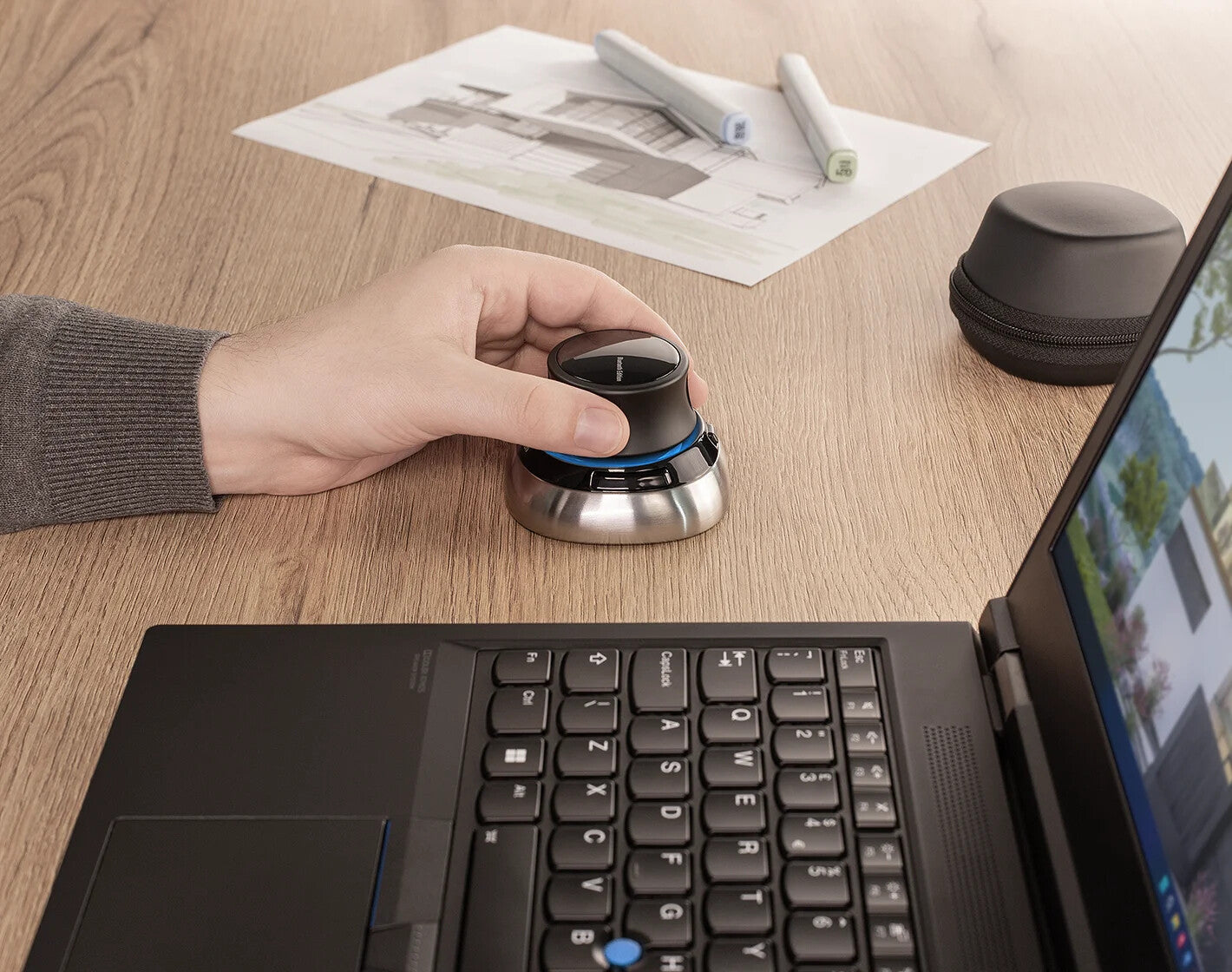 3Dconnexion SpaceMouse datormöss Kontor RF Wireless + Bluetooth + USB Type-A 6DoF