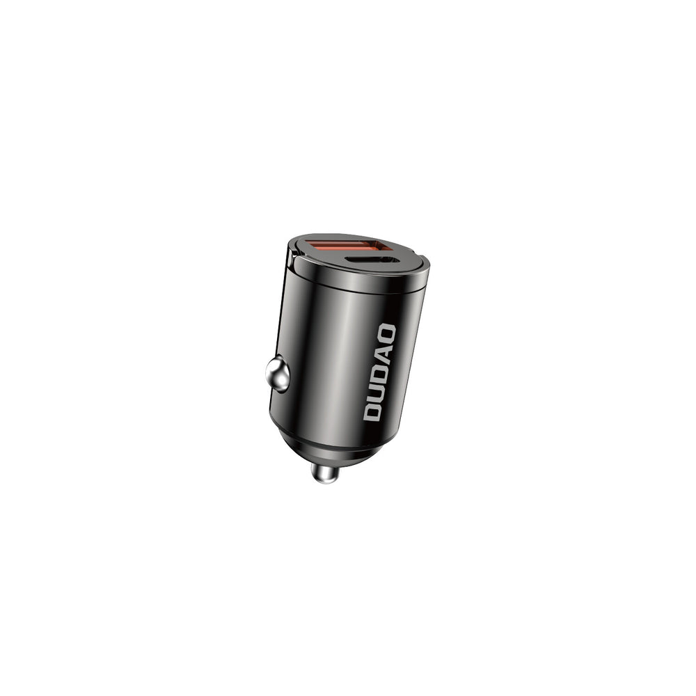 DUDAO R3MAX USB+ USB-C 48W Car Charger Universal Grå Cigarr tändare Snabb laddning Automatisk