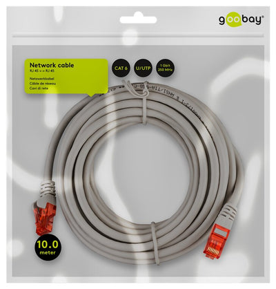 Goobay 72578 nätverkskablar Grå 10 m Cat6 U/UTP (UTP)