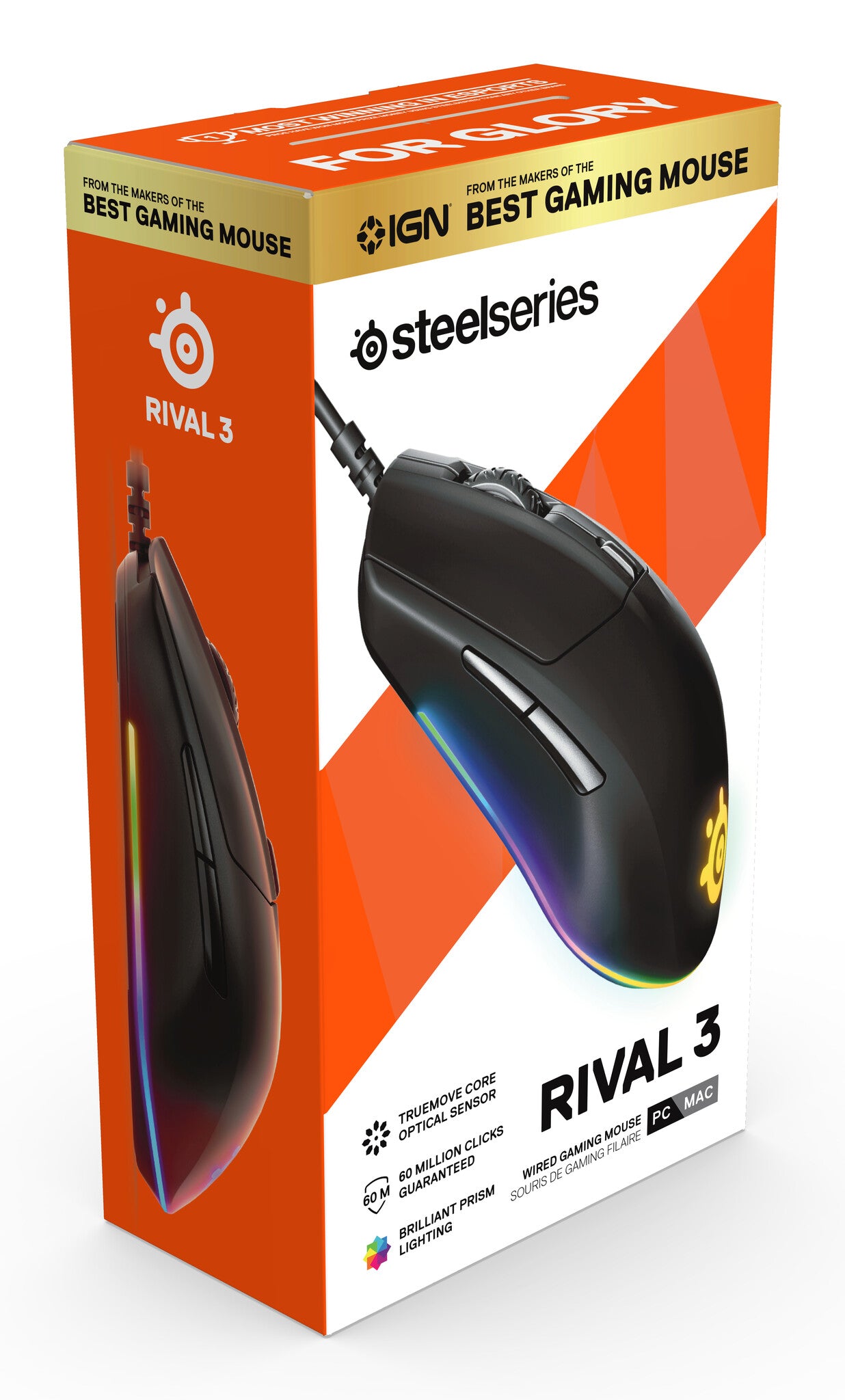 Steelseries Rival 3 datormöss Spela högerhand USB Type-A Optisk 8500 DPI