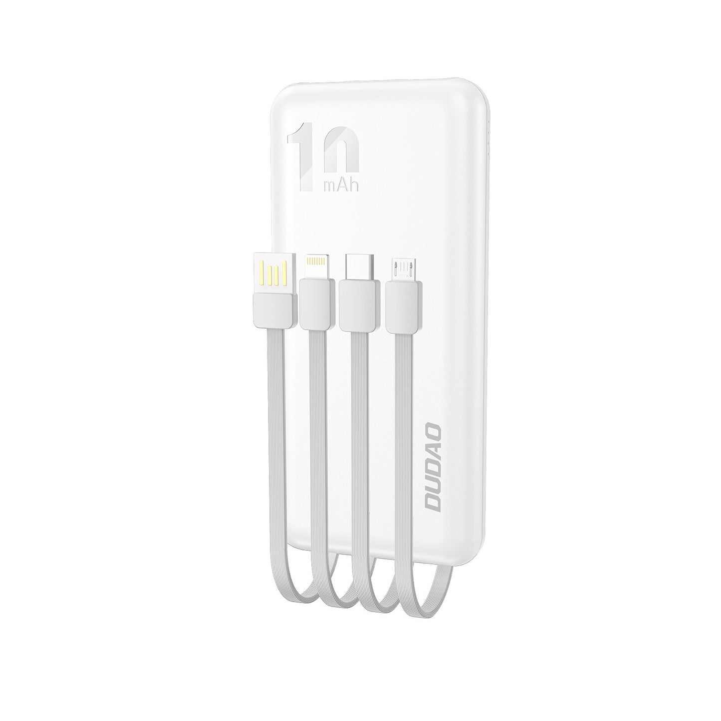DUDAO K6Pro Universal 10000mAh Power Bank with USB Cable Type C Lightning white Vit