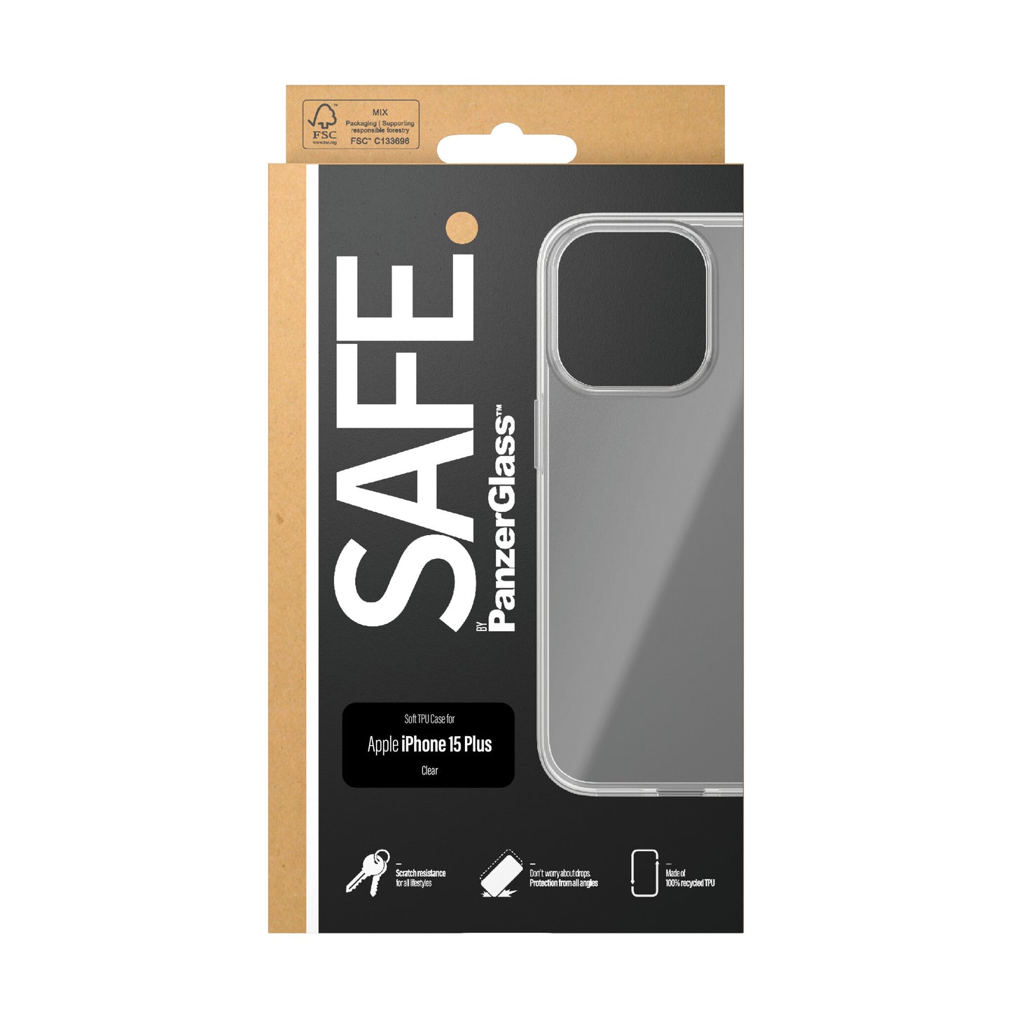 PanzerGlass SAFE. TPU Case iPhone 2023 6.7 mobiltelefonfodral Omslag Transparent