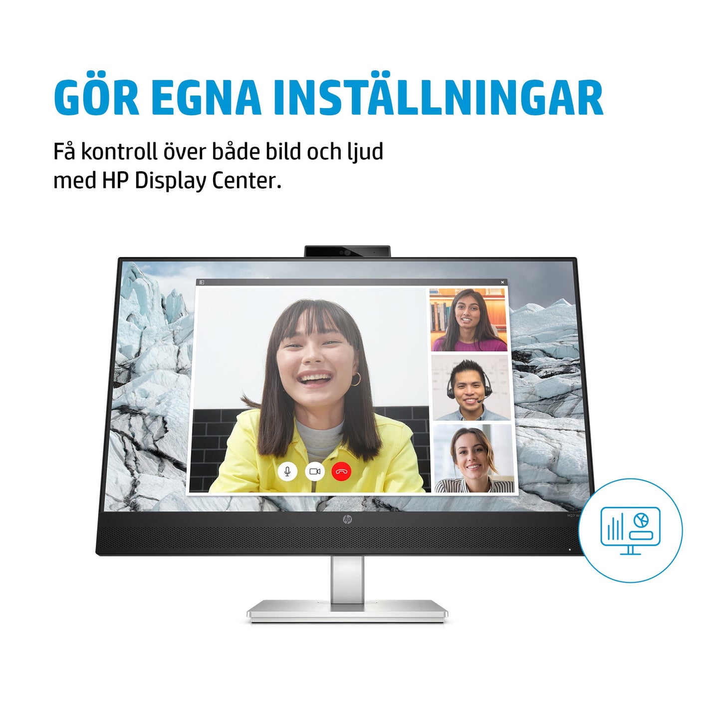 HP E-Series E27mG4 QHD USB-C-bildskärm för konferenssamtal