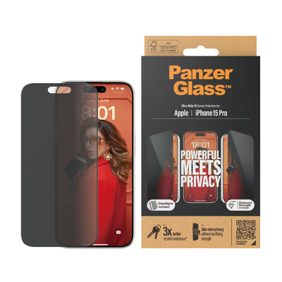 PanzerGlass Ultra Wide Fit Privacy Genomskinligt skärmskydd Apple 1 styck