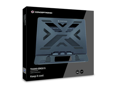 Conceptronic ERGO Laptop Cooling Stand Ställ till bärbara datorer Svart 39,6 cm (15.6")