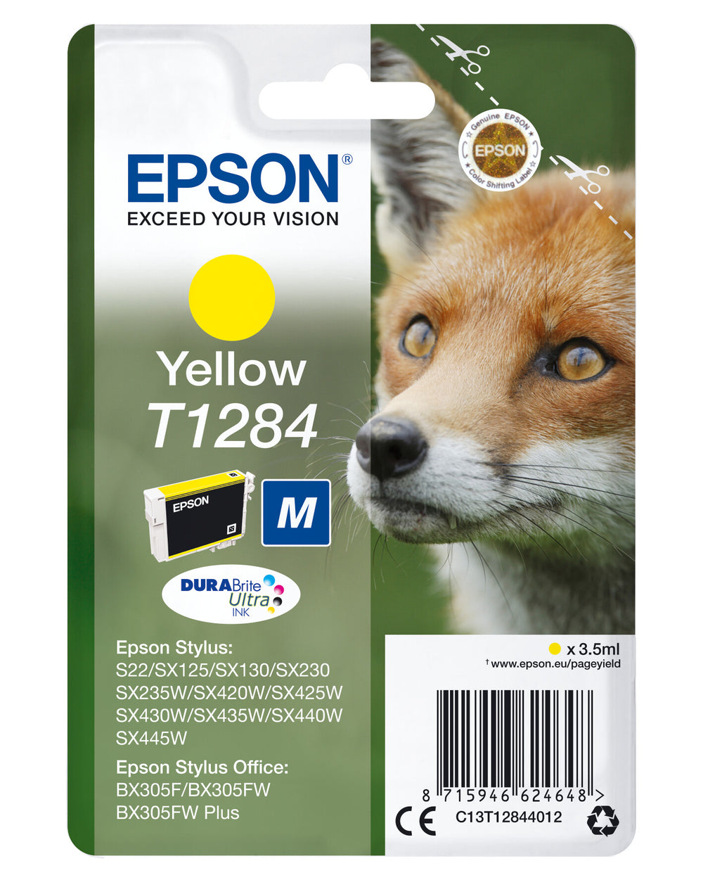 Epson Fox Enpack gul T1284 DURABrite Ultra-bläck