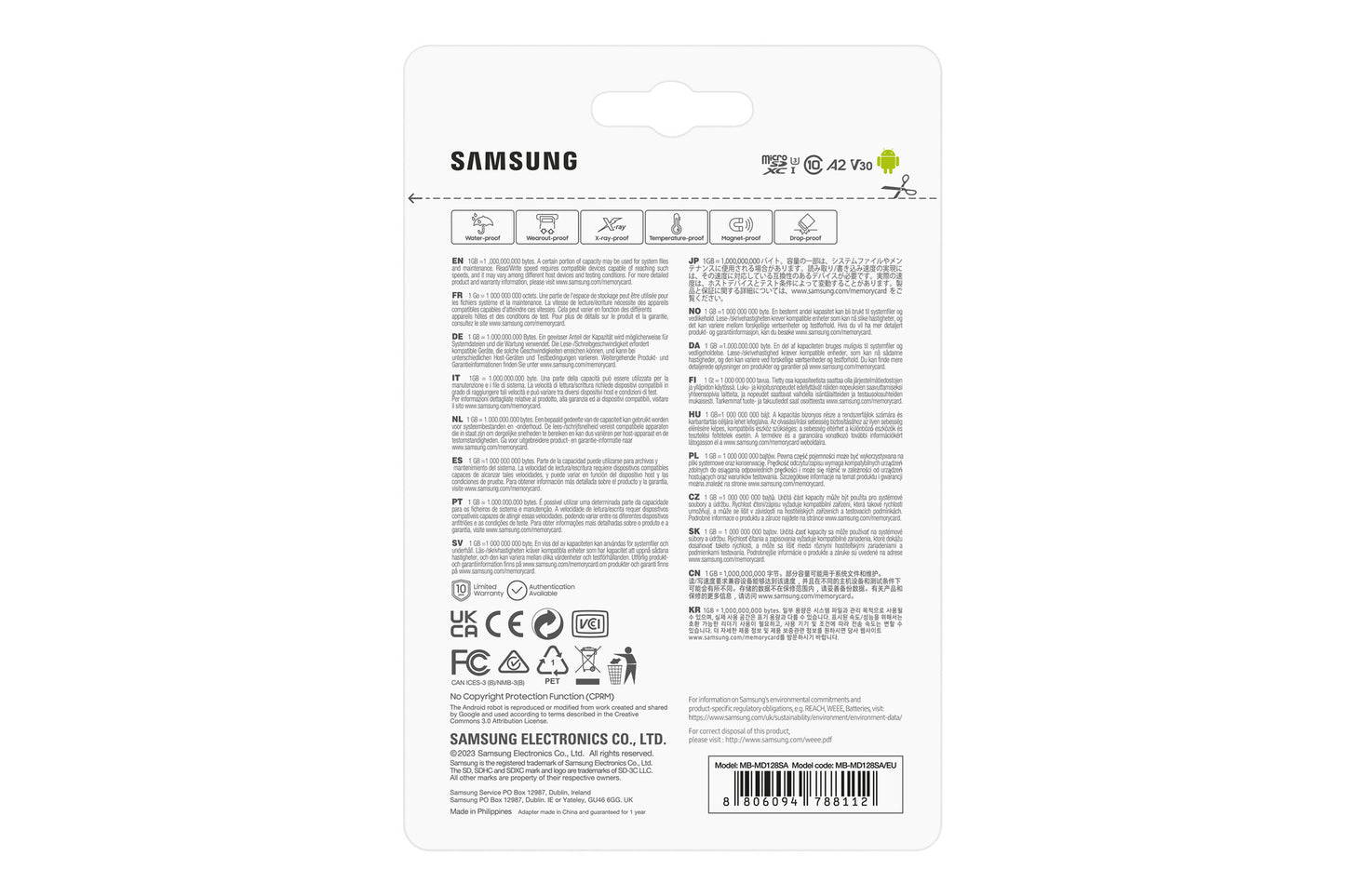 Samsung MB-MD128SA/EU flashminne 128 GB MicroSDXC UHS-I Klass 10