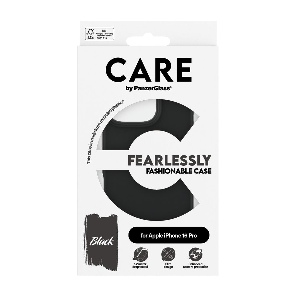 PanzerGlass CARE by PG BLK iPhone16 6.3 Pro mobiltelefonfodral Omslag Transparent