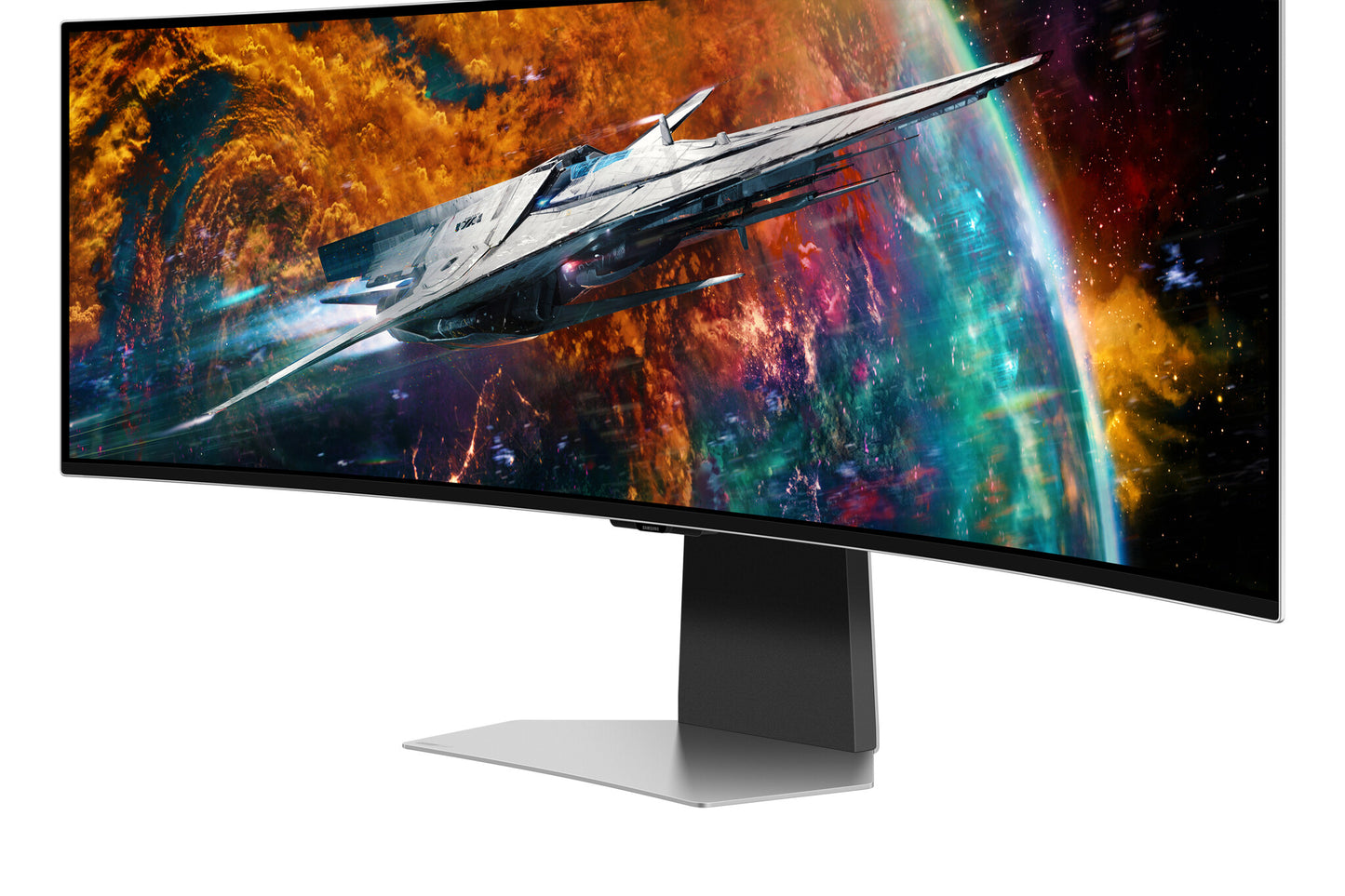 Samsung G95SC platta pc-skärmar 124,5 cm (49") 5120 x 1440 pixlar Dual QHD OLED Silver