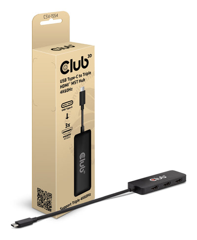 CLUB3D CSV-1554 gränssnittshubbar USB Type-C Svart