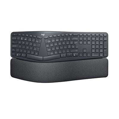 Logitech Ergo K860 tangentbord Kontor Trådlös RF + Bluetooth Amerikanskt internationellt grafit