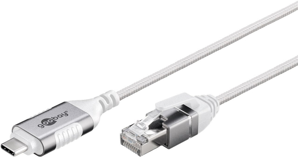 Goobay 74386 kabelomvandlare (hane/hona) USB 3.1 type A RJ45 Vit
