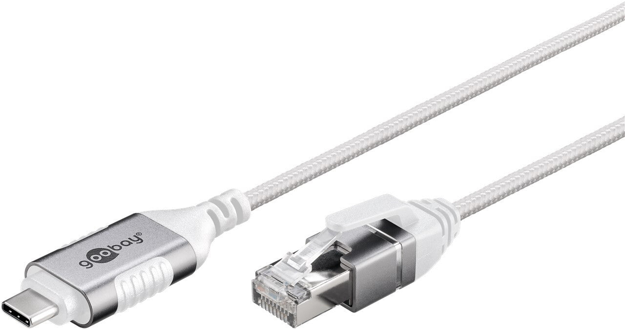 Goobay 74388 kabelomvandlare (hane/hona) USB 3.1 type A RJ45 Vit