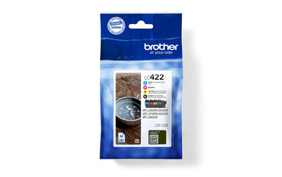 Brother LC422VALDR bläckpatroner 4 styck Original Standardavkastning Svart, Cyan, Magenta, Gul