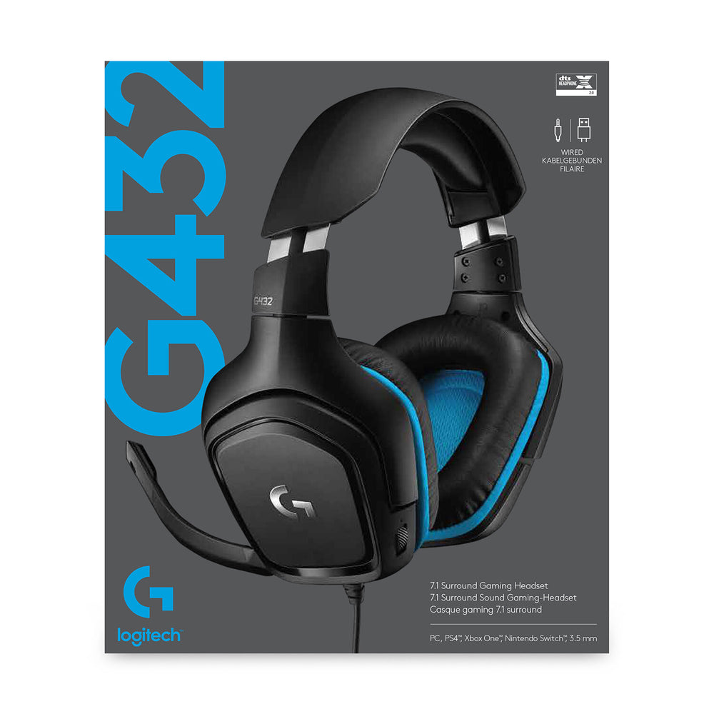 Logitech G G432 Headset Kabel Huvudband Spela Svart, Blå