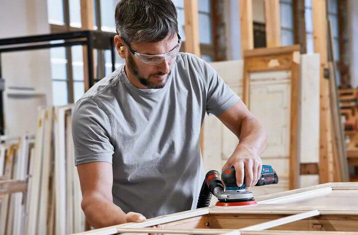 Bosch GEX 18V-125 Professional Excenterslip 10000 RPM 20000 OPM Svart, Blå, Grå, Röd