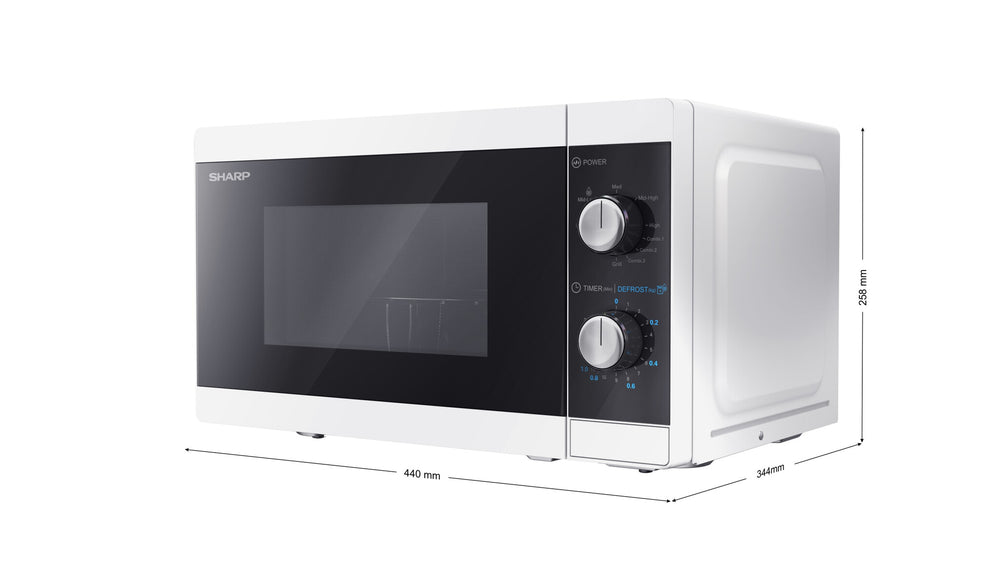 Sharp YC-MG01E-W mikrovågsugn Svart, Vit Grillmikrovågsugn Bänkdiskmaskin 20 l 800 W