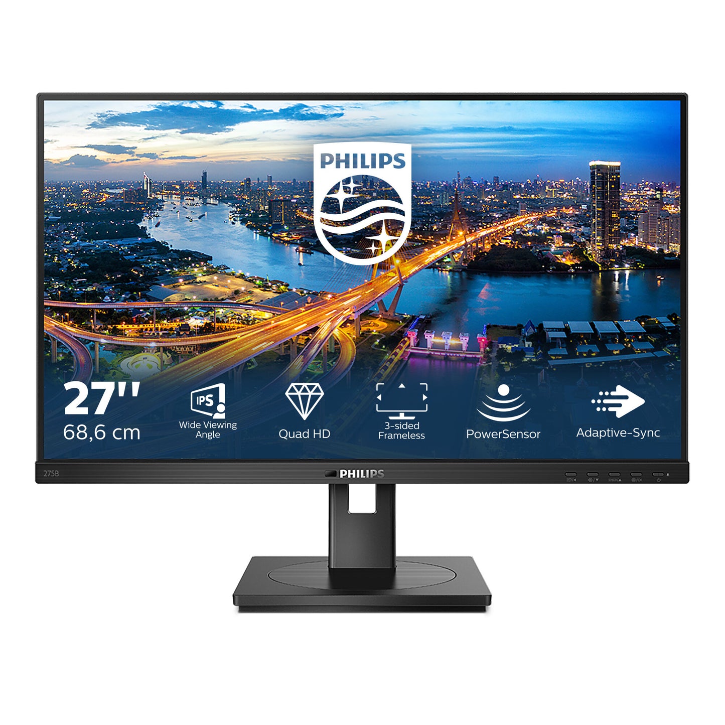 Philips B Line 275B1/00 LED display 68,6 cm (27") 2560 x 1440 pixlar 2K Ultra HD LCD Svart