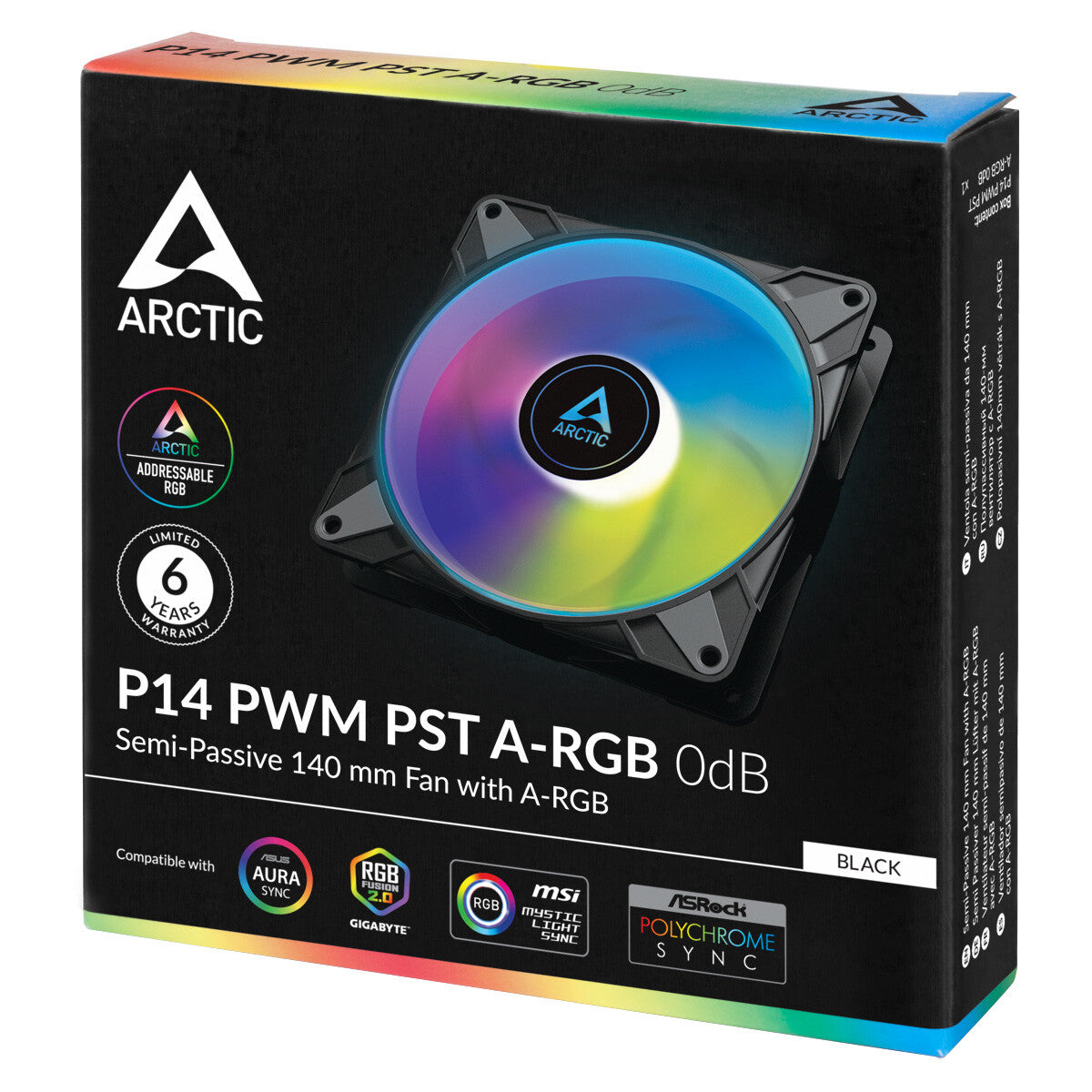 ARCTIC P14 PWM PST A-RGB 0dB Datorväska Fan 14 cm Svart 1 styck