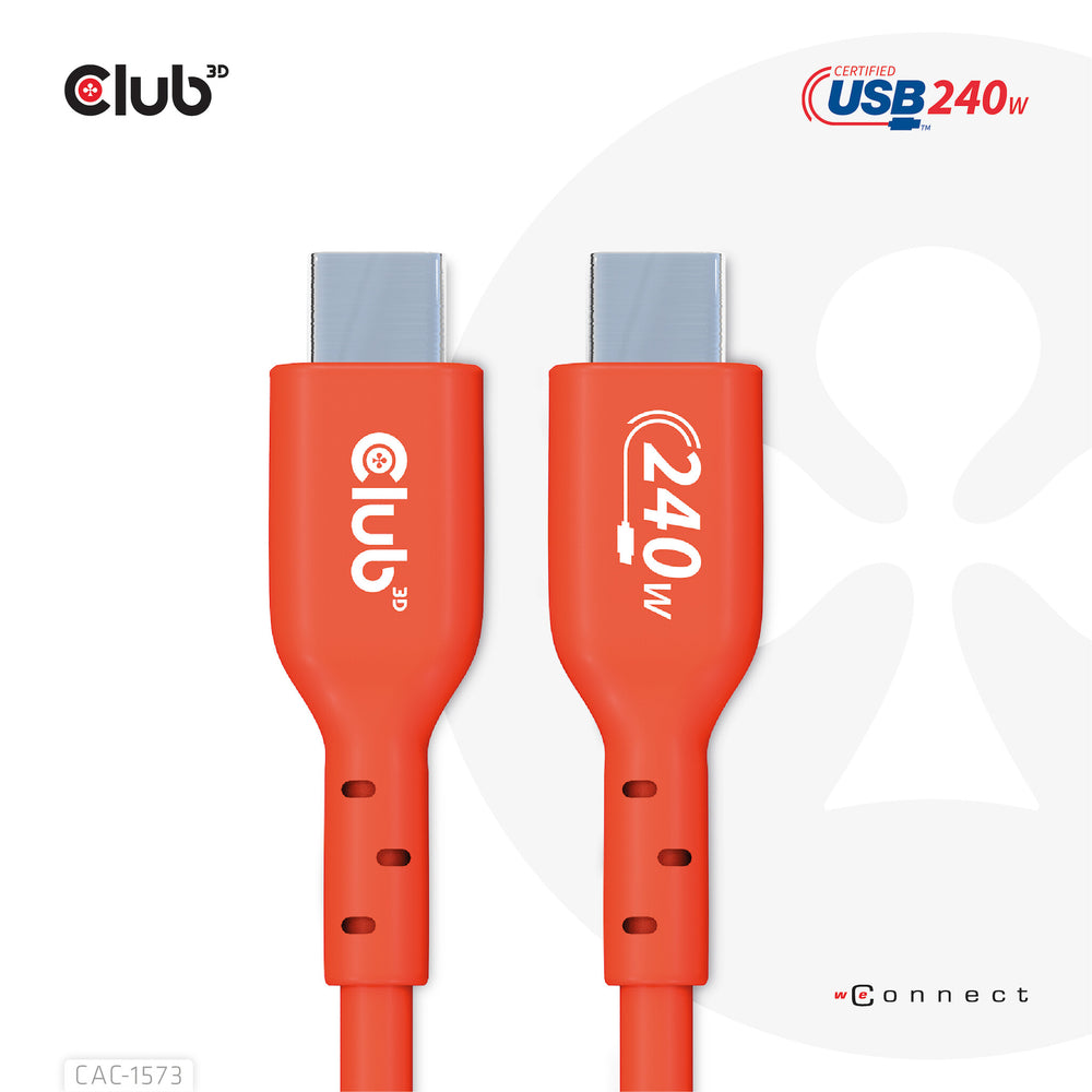 CLUB3D CAC-1573 USB-kablar 2 m USB4 Gen 2x2 USB C Röd