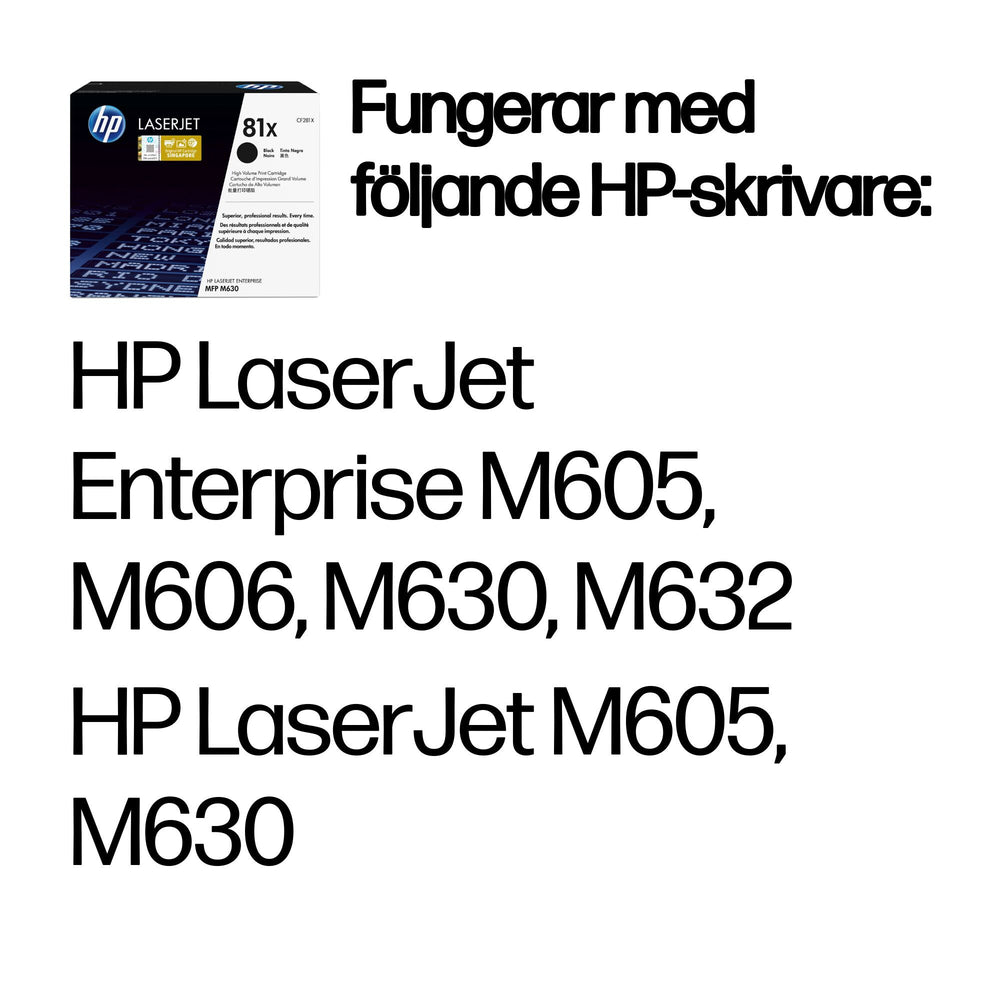 HP 81X svart original LaserJet tonerkassett med hög kapacitet