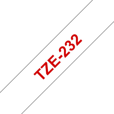 Brother TZE-232 etikett-tejp Röd på vit